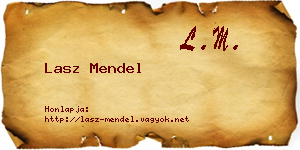 Lasz Mendel névjegykártya